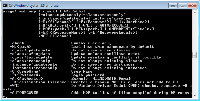 Administration via WMI - mofcomp