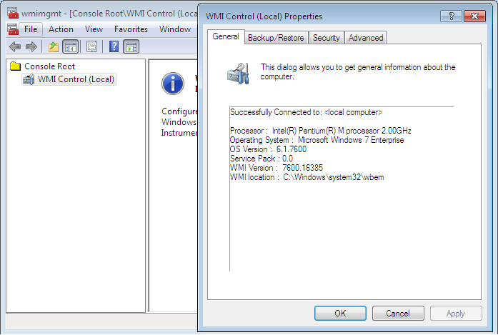 Administration via WMI - wmimgmt