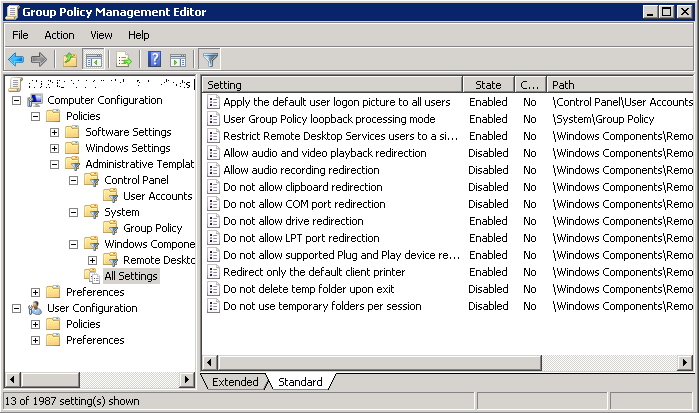 RDS 2012 End user tuning