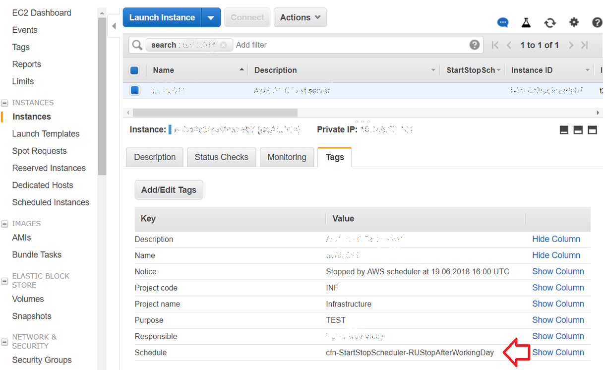 Start-stop AWS instances by a schedule