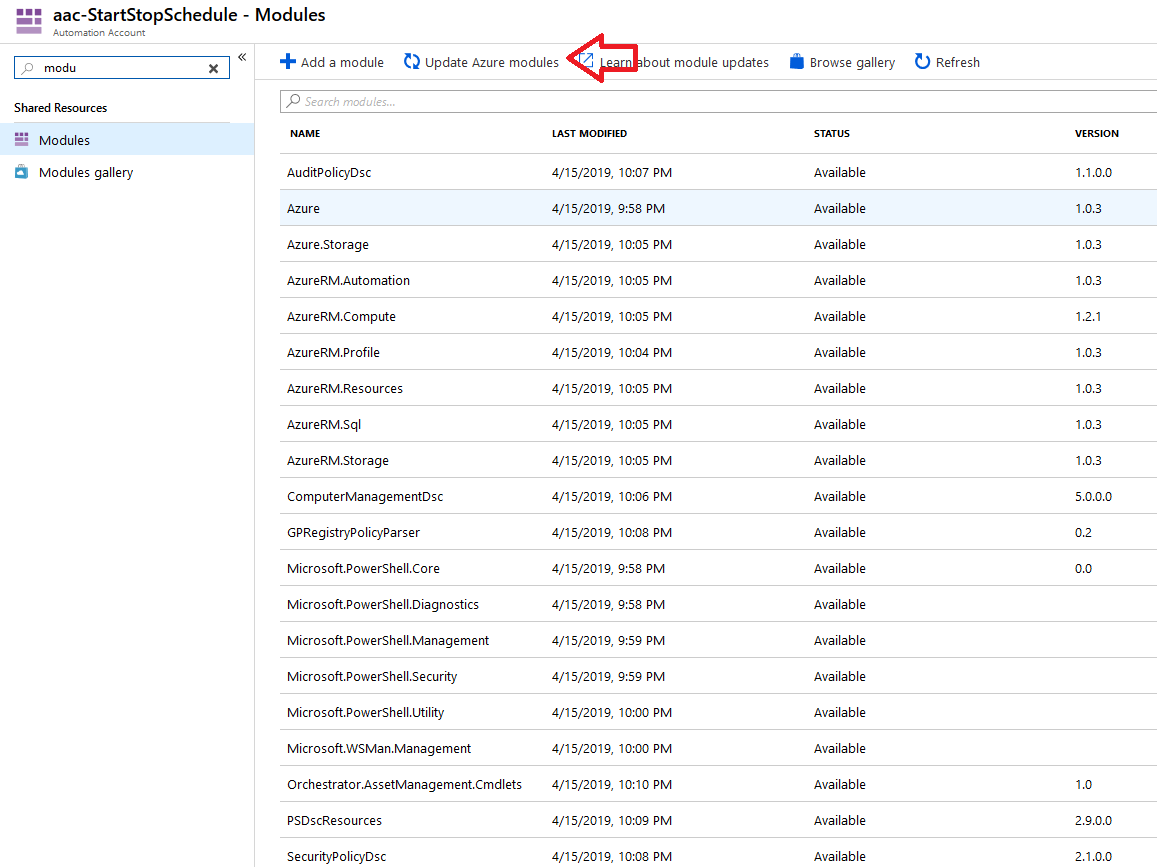 Servers - Start-stop Azure instances by a schedule