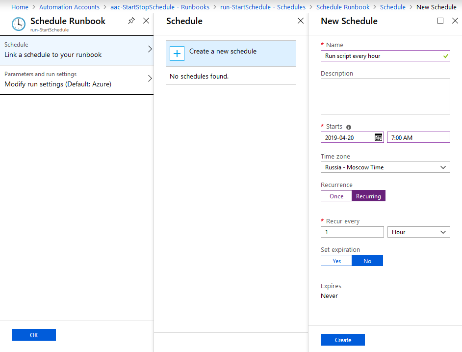 Start-stop Azure instances by a schedule