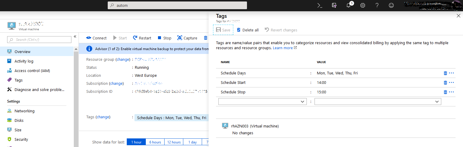 Start-stop Azure instances by a schedule