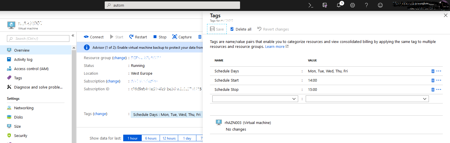 Servers - Start-stop Azure instances by a schedule