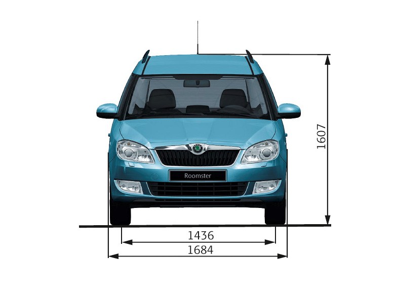 Skoda Roomster - Dimensions - front